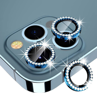 Casesily Camera Lens Protector for Apple iPhone 12 Pro Diamond Stone Metal Camera Ring Protector(Pack of 3)