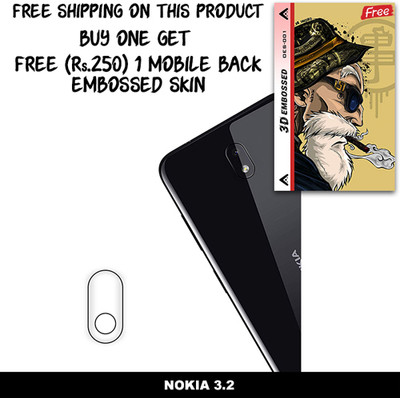 SOMTONE Camera Lens Protector for NOKIA 3.2 FREE 1 3D EMBOSSED SKIN FOR MOBILE BACK C1S001(Pack of 1)