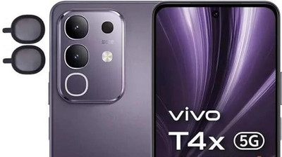prozzile Camera Lens Protector for vivo T4x 5G, Individual Metal Ring Tempered Glass Lens Cover(Pack of 1)