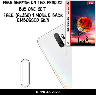 ARBAN Camera Lens Protector for OPPO A5 2020 FREE 1 3D EMBOSSED SKIN FOR MOBILE BACK WITH CUT C1S010(Pack of 1)