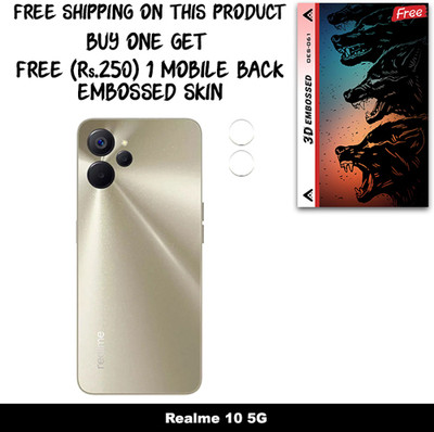 SOMTONE Camera Lens Protector for Realme 10 5G FREE 1 3D EMBOSSED SKIN FOR MOBILE BACK WITH CUT C1S061(Pack of 1)