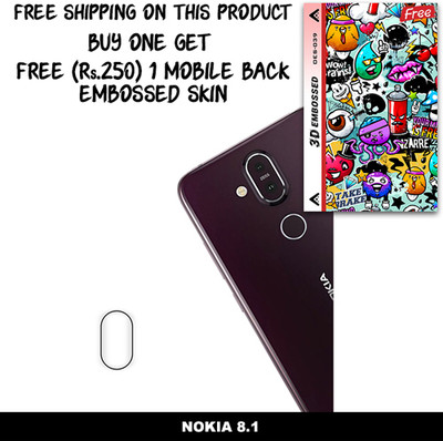SOMTONE Camera Lens Protector for NOKIA 8.1 FREE 1 3D EMBOSSED SKIN FOR MOBILE BACK WITH CUT C1S039(Pack of 1)