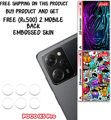 ARBAN Camera Lens Protector for POCO X5 Pro WITH FREE 500 RUPEES 2 3D EMBOSSED SKIN FOR MOBILE BACK CS002(Pack of 3)