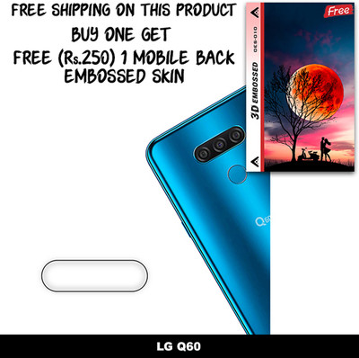 ARBAN Camera Lens Protector for LG Q60 FREE 1 3D EMBOSSED SKIN FOR MOBILE BACK WITH CUT C1S010(Pack of 1)