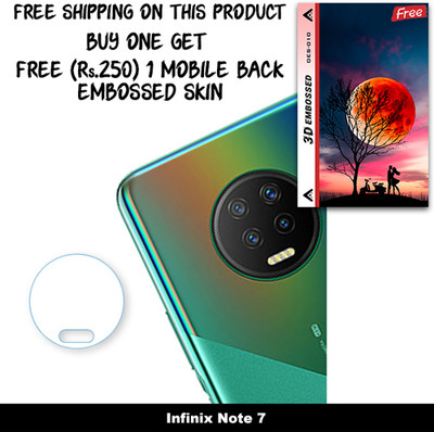 SOMTONE Camera Lens Protector for Infinix Note 7 FREE 1 3D EMBOSSED SKIN FOR MOBILE BACK WITH CUT C1S010(Pack of 1)