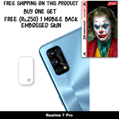 ARBAN Camera Lens Protector for Realme 7 Pro FREE 1 3D EMBOSSED SKIN FOR MOBILE BACK WITH CUT C1S026(Pack of 1)