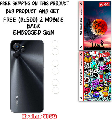 SOMTONE Camera Lens Protector for Realme 9i 5G WITH FREE 500 RUPEES 2 3D EMBOSSED SKIN FOR MOBILE BACK CS010(Pack of 3)