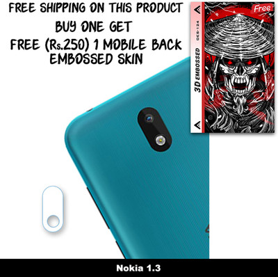 SOMTONE Camera Lens Protector for Nokia 1.3 FREE 1 3D EMBOSSED SKIN FOR MOBILE BACK WITH CUT C1S124(Pack of 1)