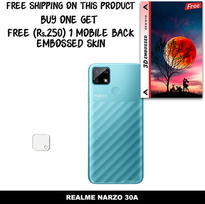 SOMTONE Camera Lens Protector for REALME NARZO 30A FREE 1 3D EMBOSSED SKIN FOR MOBILE BACK WITH CUT C1S010(Pack of 1)