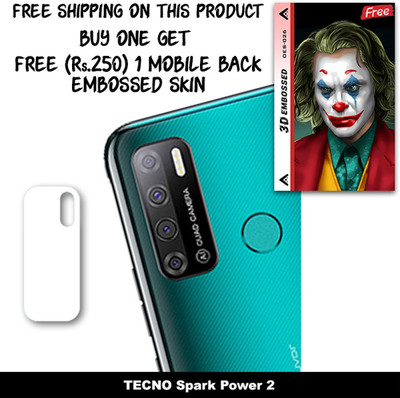 ARBAN Camera Lens Protector for TECNO Spark Power 2 FREE 1 3D EMBOSSED SKIN FOR MOBILE BACK WITH CUT C1S026(Pack of 1)