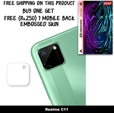 ARBAN Camera Lens Protector for Realme C11 FREE 1 3D EMBOSSED SKIN FOR MOBILE BACK WITH CUT C1S002(Pack of 1)