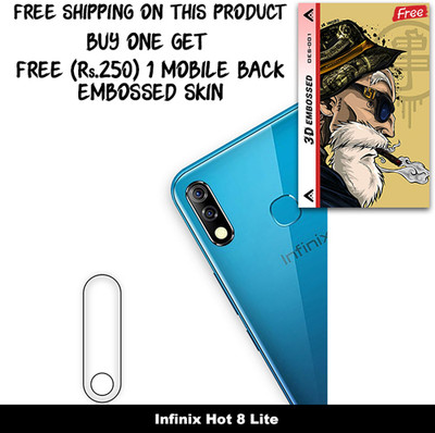 ARBAN Camera Lens Protector for Infinix Hot 8 Lite FREE 1 3D EMBOSSED SKIN FOR MOBILE BACK C1S001(Pack of 1)