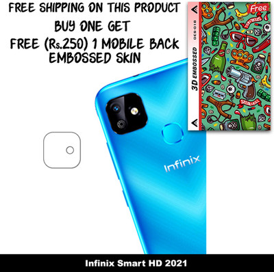 ARBAN Camera Lens Protector for Infinix Smart HD 2021 FREE 1 3D EMBOSSED SKIN FOR MOBILE BACK WITH CUT C1S018(Pack of 1)