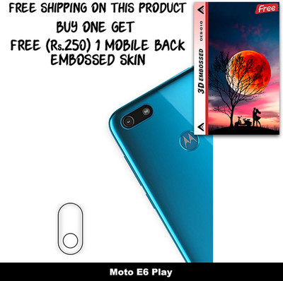 SOMTONE Camera Lens Protector for Moto E6 Play FREE 1 3D EMBOSSED SKIN FOR MOBILE BACK WITH CUT C1S010(Pack of 1)