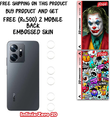 SOMTONE Camera Lens Protector for Infinix Zero 20 WITH FREE 500 RUPEES 2 3D EMBOSSED SKIN FOR MOBILE BACK CS026(Pack of 3)