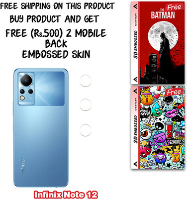 ARBAN Camera Lens Protector for Infinix Note 12 WITH FREE 500 RUPEES 2 3D EMBOSSED SKIN FOR MOBILE BACK CS034(Pack of 3)
