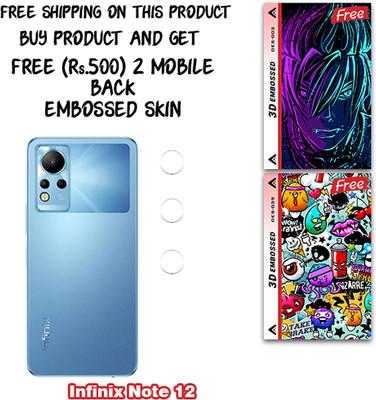 ARBAN Camera Lens Protector for Infinix Note 12 WITH FREE 500 RUPEES 2 3D EMBOSSED SKIN FOR MOBILE BACK CS002(Pack of 3)