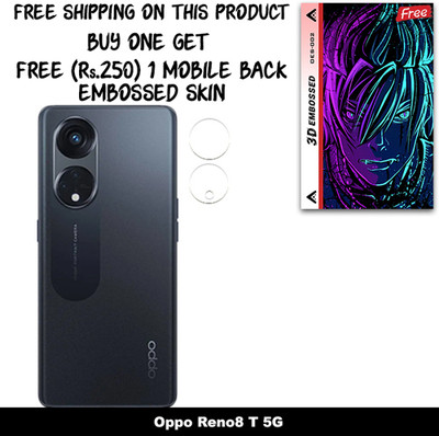 ARBAN Camera Lens Protector for Oppo Reno8 T 5G FREE 1 3D EMBOSSED SKIN FOR MOBILE BACK WITH CUT C1S002(Pack of 1)