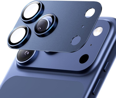 MOBCART Back Camera Lens Glass Protector, Camera Lens Ring Guard Protector for iPhone 17 Pro Max – 360°Full Coverage, Metal Frame + Glass Camera Protector Blue(Pack of: 1) MOBCART Back Camera Lens Glass Protector, Camera Lens Ring Guard Protector for iPhone 17 Pro Max – 360°Full Coverage, Metal Frame + Glass Camera Protector Blue(Pack of: 1)