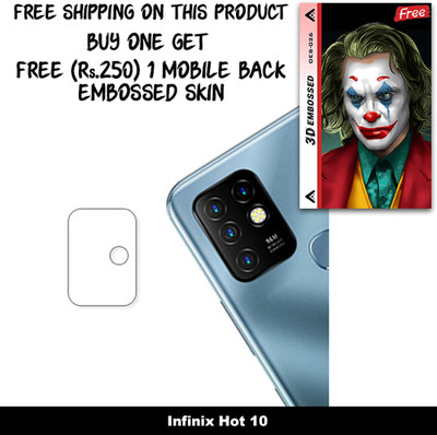 ARBAN Camera Lens Protector for Infinix Hot 10 FREE 1 3D EMBOSSED SKIN FOR MOBILE BACK WITH CUT C1S026(Pack of 1)