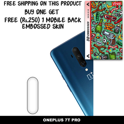 SOMTONE Camera Lens Protector for ONEPLUS 7T PRO FREE 1 3D EMBOSSED SKIN FOR MOBILE BACK WITH CUT C1S018(Pack of 1)