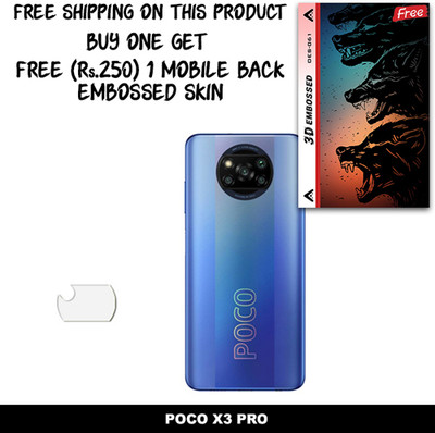 SOMTONE Camera Lens Protector for POCO X3 PRO FREE 1 3D EMBOSSED SKIN FOR MOBILE BACK WITH CUT C1S061(Pack of 1)