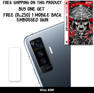 ARBAN Camera Lens Protector for Vivo X50 FREE 1 3D EMBOSSED SKIN FOR MOBILE BACK WITH CUT C1S124(Pack of 1)