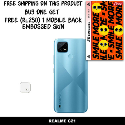 SOMTONE Camera Lens Protector for REALME C21 FREE 1 3D EMBOSSED SKIN FOR MOBILE BACK WITH CUT C1S172(Pack of 1)