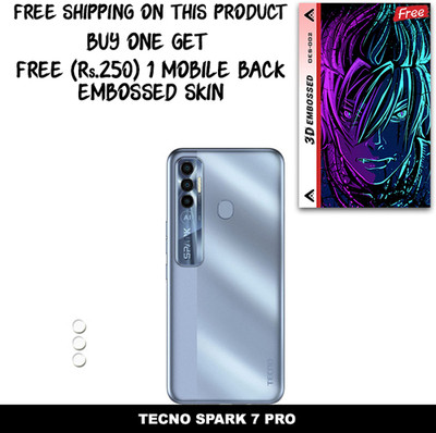 SOMTONE Camera Lens Protector for TECNO SPARK 7 PRO FREE 1 3D EMBOSSED SKIN FOR MOBILE BACK WITH CUT C1S002(Pack of 1)