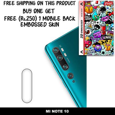 SOMTONE Camera Lens Protector for MI NOTE 10 FREE 1 3D EMBOSSED SKIN FOR MOBILE BACK WITH CUT C1S039(Pack of 1)