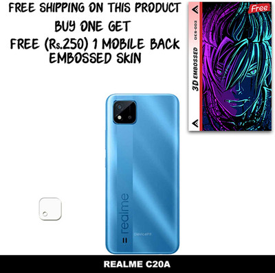 ARBAN Camera Lens Protector for REALME C20A FREE 1 3D EMBOSSED SKIN FOR MOBILE BACK WITH CUT C1S002(Pack of 1)
