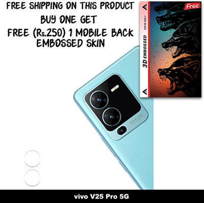 SOMTONE Camera Lens Protector for vivo V25 Pro 5G FREE 1 3D EMBOSSED SKIN FOR MOBILE BACK WITH CUT C1S061(Pack of 1)