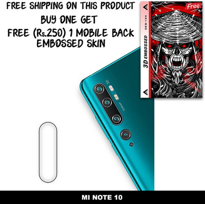 SOMTONE Camera Lens Protector for MI NOTE 10 FREE 1 3D EMBOSSED SKIN FOR MOBILE BACK WITH CUT C1S124(Pack of 1)