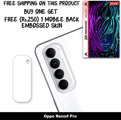 SOMTONE Camera Lens Protector for Oppo Reno4 Pro FREE 1 3D EMBOSSED SKIN FOR MOBILE BACK WITH CUT C1S002(Pack of 1)