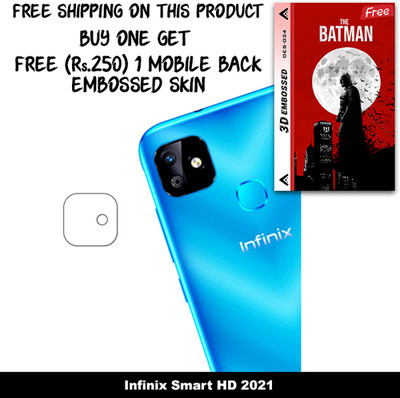 SOMTONE Camera Lens Protector for Infinix Smart HD 2021 FREE 1 3D EMBOSSED SKIN FOR MOBILE BACK WITH CUT C1S034(Pack of 1)