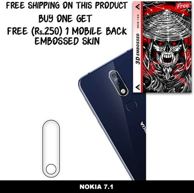 SOMTONE Camera Lens Protector for NOKIA 7.1 FREE 1 3D EMBOSSED SKIN FOR MOBILE BACK WITH CUT C1S124(Pack of 1)