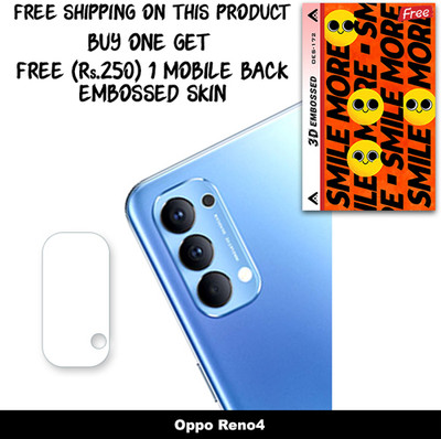 SOMTONE Camera Lens Protector for Oppo Reno4 FREE 1 3D EMBOSSED SKIN FOR MOBILE BACK WITH CUT C1S172(Pack of 1)