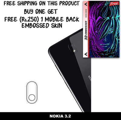ARBAN Camera Lens Protector for NOKIA 3.2 FREE 1 3D EMBOSSED SKIN FOR MOBILE BACK WITH CUT C1S002(Pack of 1)