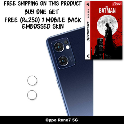 ARBAN Camera Lens Protector for Oppo Reno7 5G FREE 1 3D EMBOSSED SKIN FOR MOBILE BACK WITH CUT C1S034(Pack of 1)