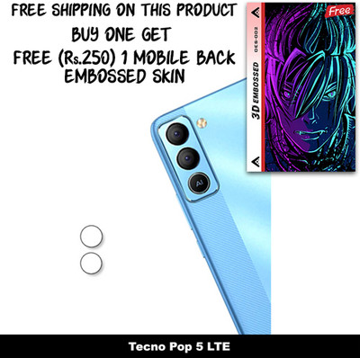 SOMTONE Camera Lens Protector for Tecno Pop 5 LTE FREE 1 3D EMBOSSED SKIN FOR MOBILE BACK WITH CUT C1S002(Pack of 1)