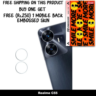SOMTONE Camera Lens Protector for Realme C55 FREE 1 3D EMBOSSED SKIN FOR MOBILE BACK WITH CUT C1S172(Pack of 1)