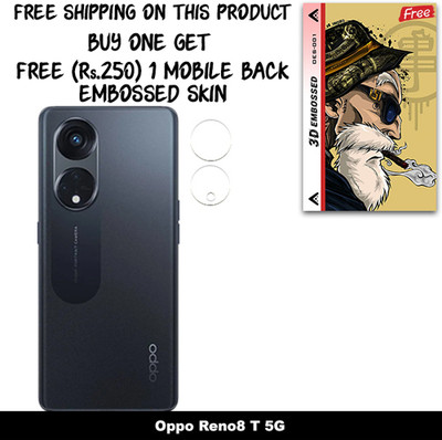 SOMTONE Camera Lens Protector for Oppo Reno8 T 5G FREE 1 3D EMBOSSED SKIN FOR MOBILE BACK C1S001(Pack of 1)