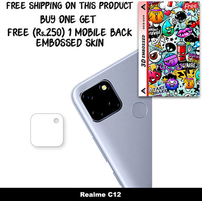 SOMTONE Camera Lens Protector for Realme C12 FREE 1 3D EMBOSSED SKIN FOR MOBILE BACK WITH CUT C1S039(Pack of 1)