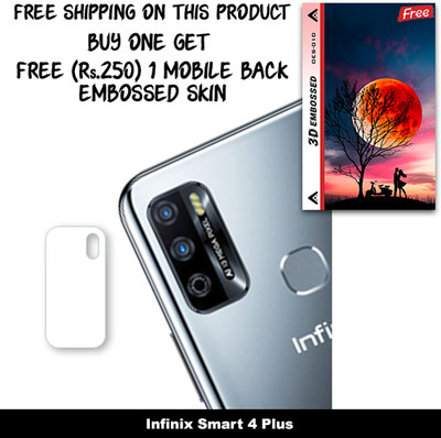 SOMTONE Camera Lens Protector for Infinix Smart 4 Plus FREE 1 3D EMBOSSED SKIN FOR MOBILE BACK WITH CUT C1S010(Pack of 1)