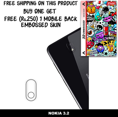 ARBAN Camera Lens Protector for NOKIA 3.2 FREE 1 3D EMBOSSED SKIN FOR MOBILE BACK WITH CUT C1S039(Pack of 1)