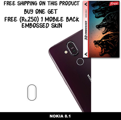 SOMTONE Camera Lens Protector for NOKIA 8.1 FREE 1 3D EMBOSSED SKIN FOR MOBILE BACK WITH CUT C1S061(Pack of 1)