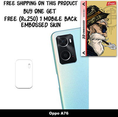 SOMTONE Camera Lens Protector for Oppo A76 FREE 1 3D EMBOSSED SKIN FOR MOBILE BACK C1S001(Pack of 1)