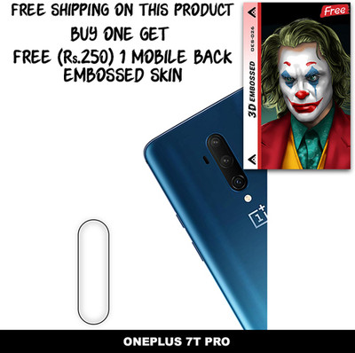 SOMTONE Camera Lens Protector for ONEPLUS 7T PRO FREE 1 3D EMBOSSED SKIN FOR MOBILE BACK WITH CUT C1S026(Pack of 1)