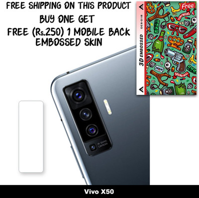 ARBAN Camera Lens Protector for Vivo X50 FREE 1 3D EMBOSSED SKIN FOR MOBILE BACK WITH CUT C1S018(Pack of 1)