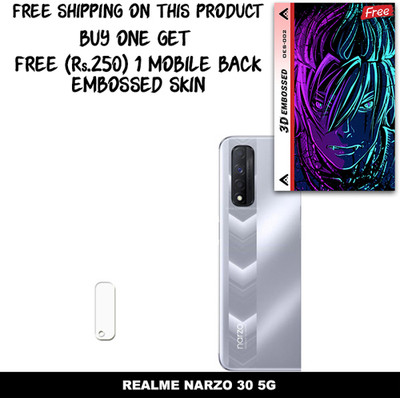 SOMTONE Camera Lens Protector for REALME NARZO 30 5G FREE 1 3D EMBOSSED SKIN FOR MOBILE BACK WITH CUT C1S002(Pack of 1)